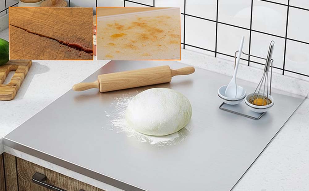 Contaminated wooden cutting board