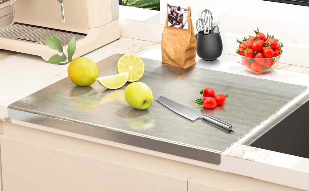 Cutting board in kitchen